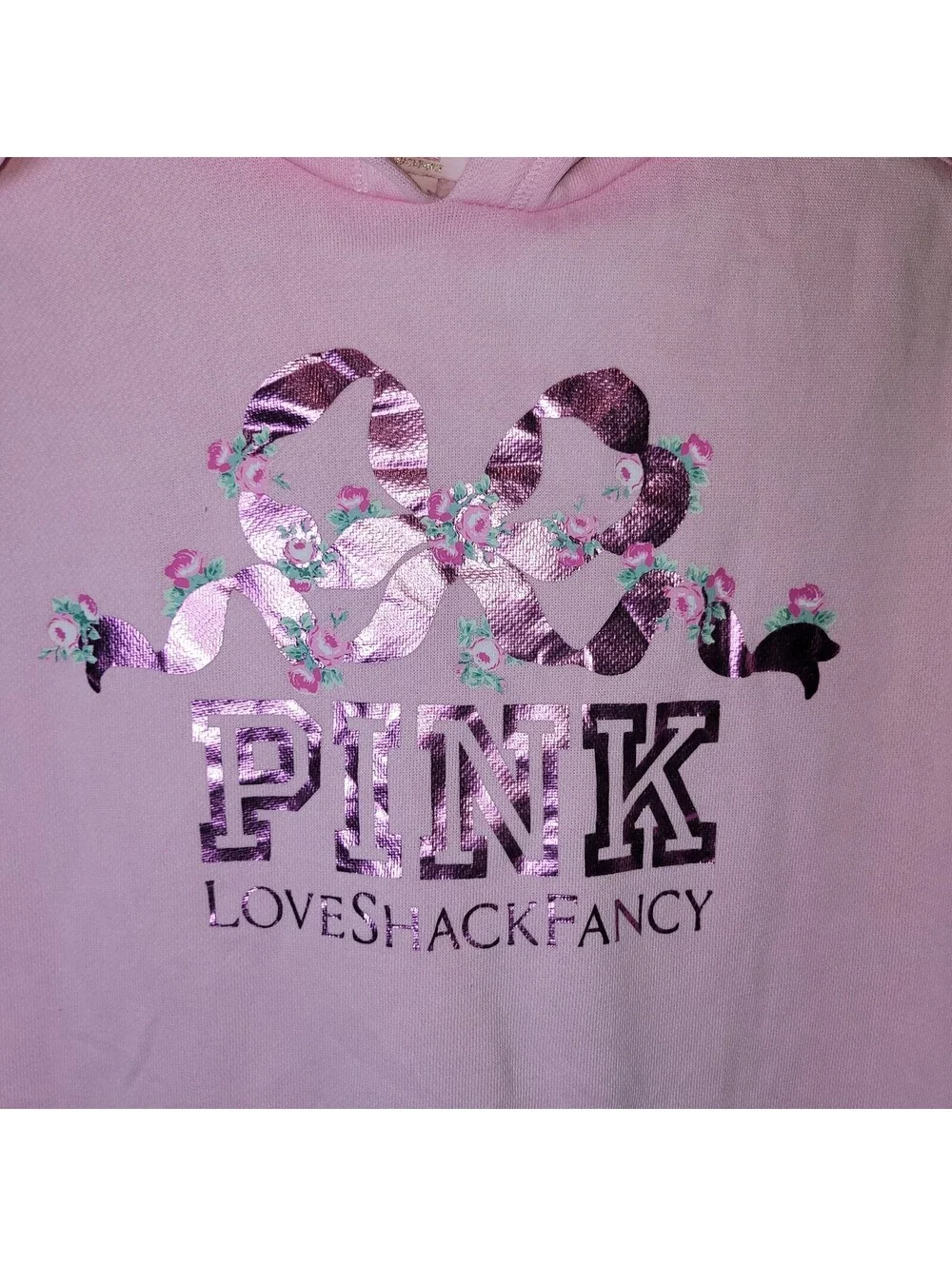 PINK Victoria's Secret LoveShackFancy Hoodie Women's S Pink Pullover Sweatshirt